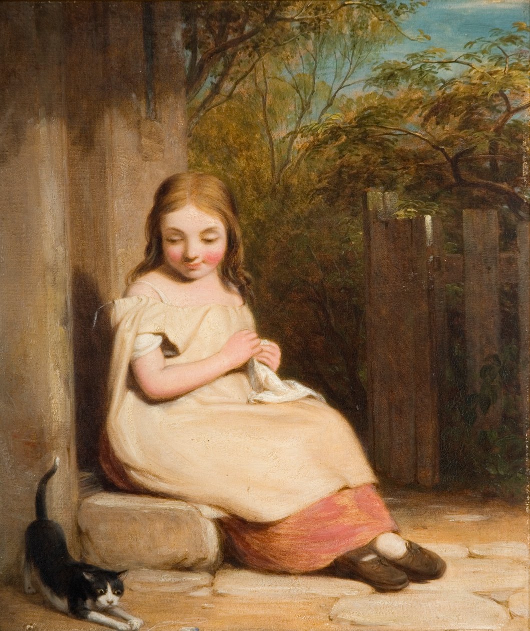 Mladá dívka s koťátkem, od William Mulready