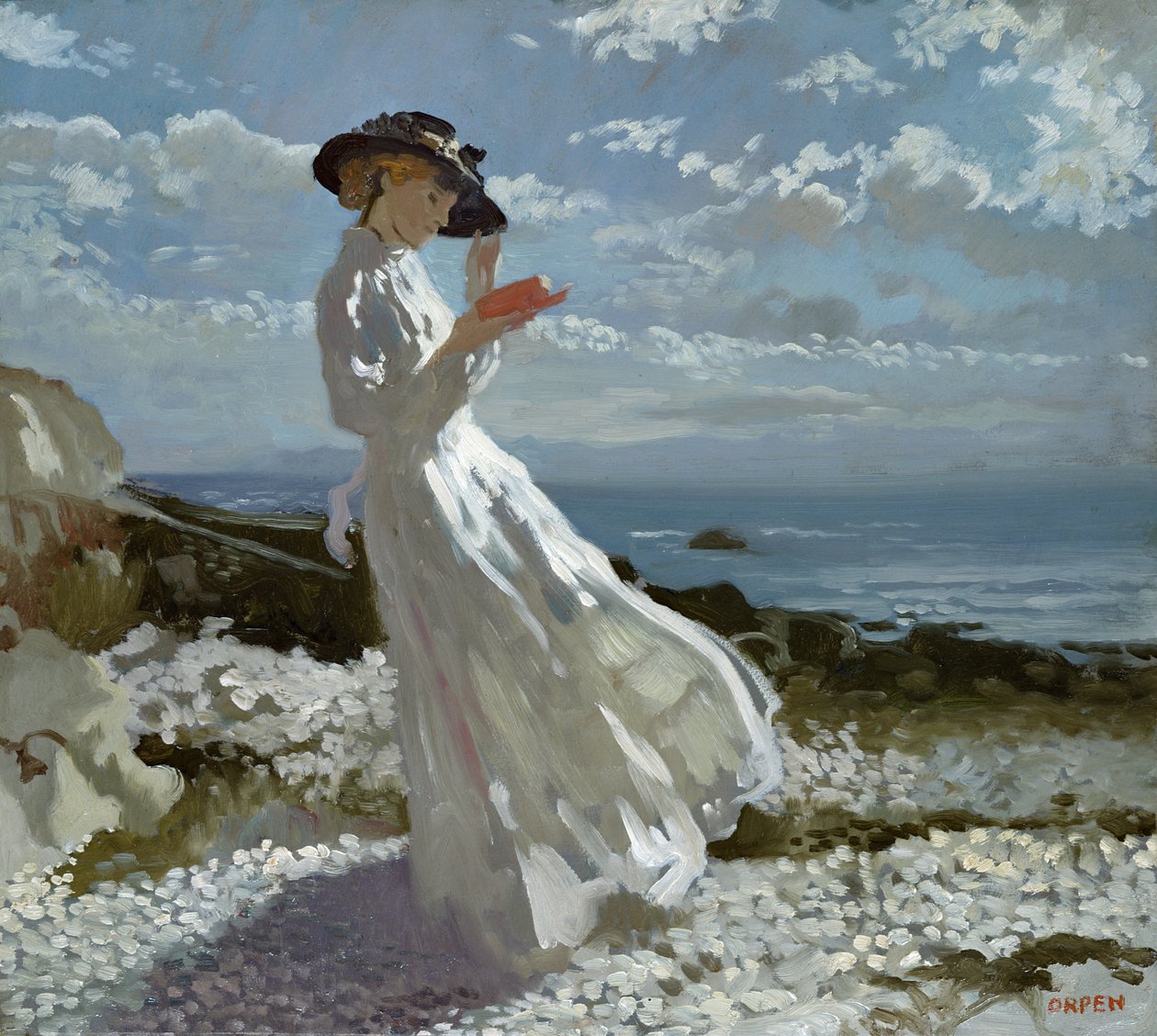 Grace čte v Howth Bay od William Orpen