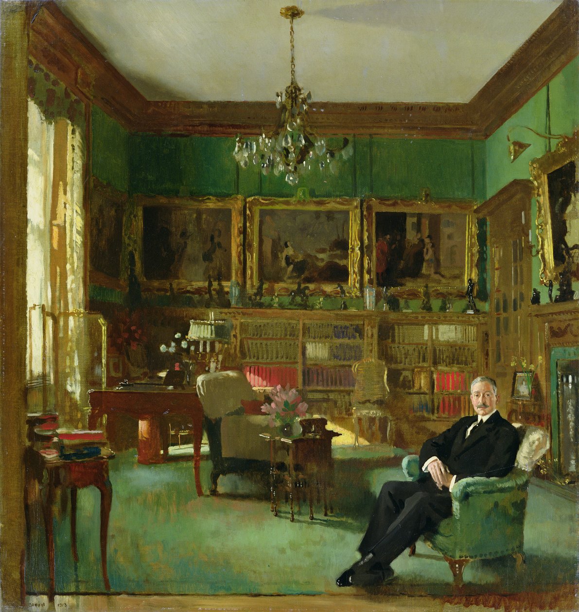 Otto Beit ve své pracovně na Belgrave Square, 1913 od William Orpen