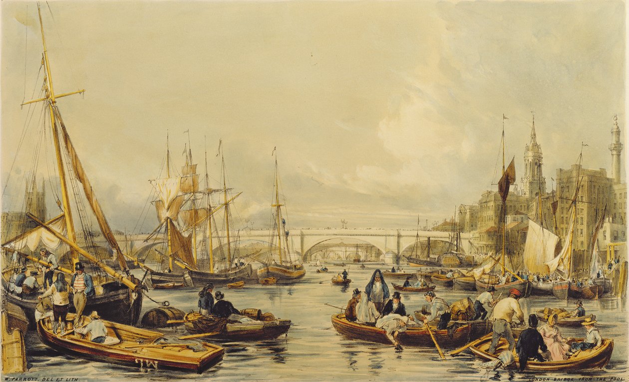 Bazén s výhledem na London Bridge od William Parrott