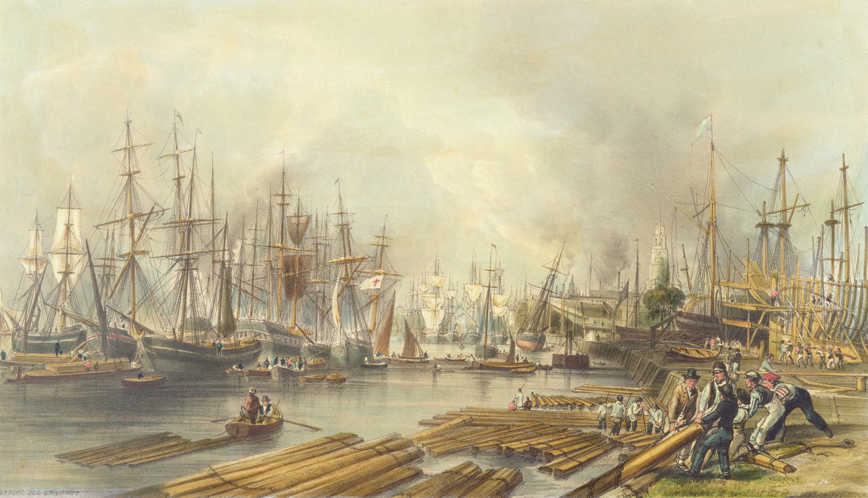 Stavba lodí v Limehouse, 1840 od William Parrott