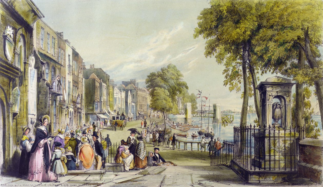 Pohled na Cheyne Walk, Chelsea, 1840 od William Parrott