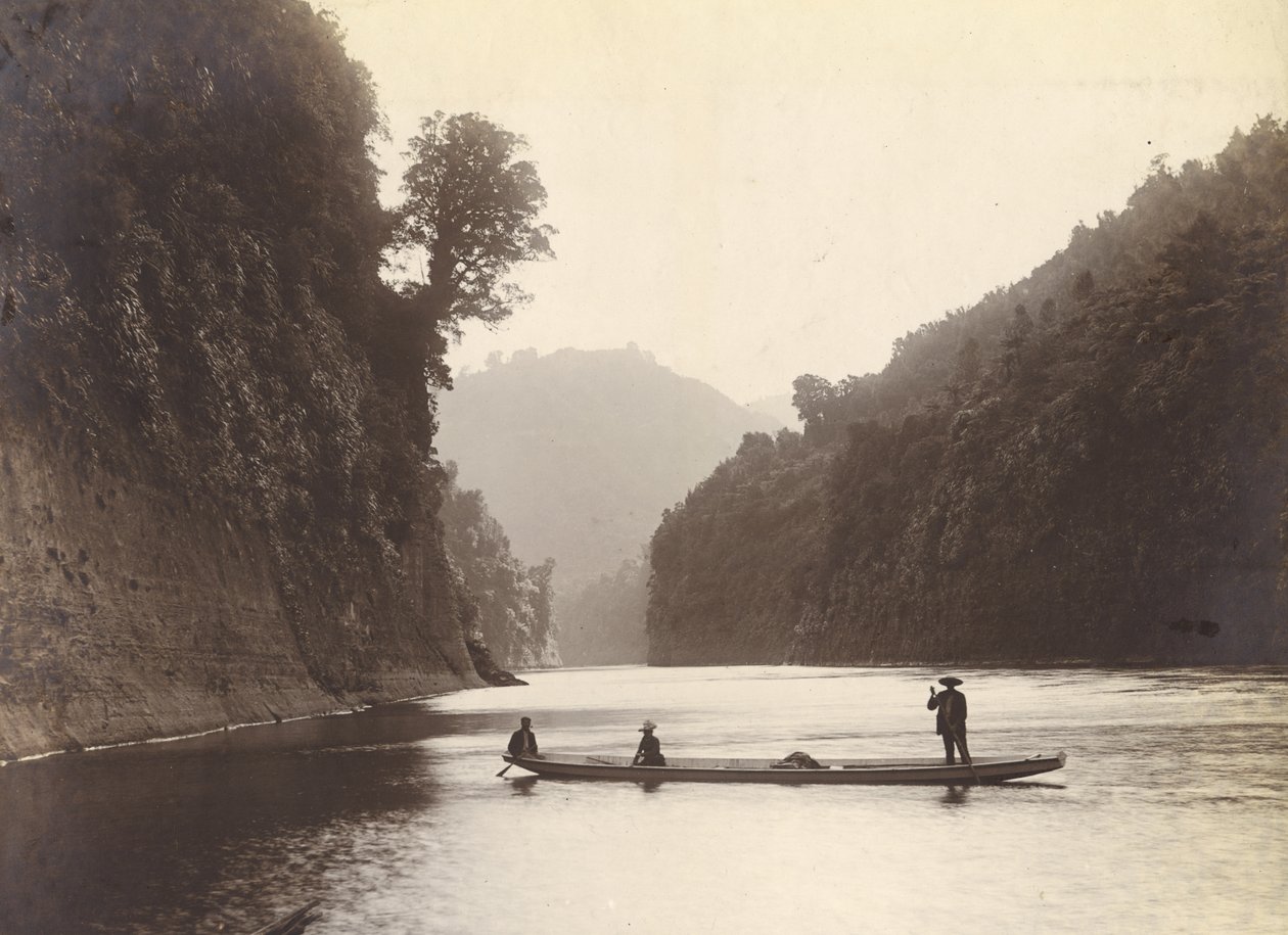 Whanganui River, cca 1905 (stříbrný želatinový tisk) od William Partington