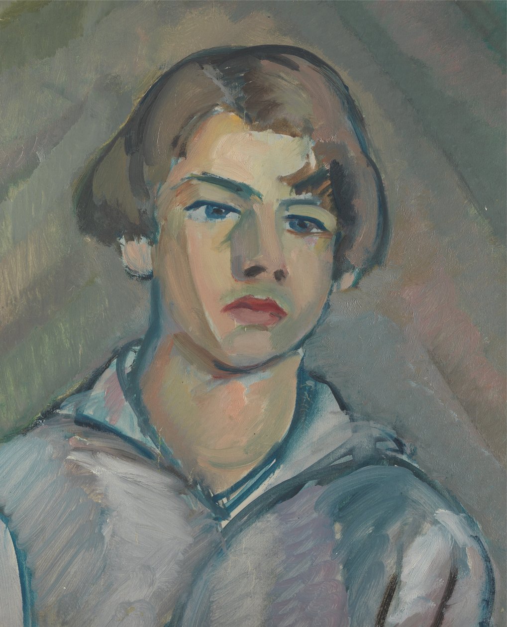 Portrét mladého muže s dlouhými vlasy od William Peploe