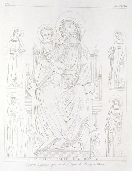 Madona s dítětem se svatou Agátou, svatou Kateřinou, svatou Anežkou, svatou Apollonií podle původní kresby Jean Baptiste Louis Georges Seroux DAgincourt (1730-1814), 1847 od William Pitt