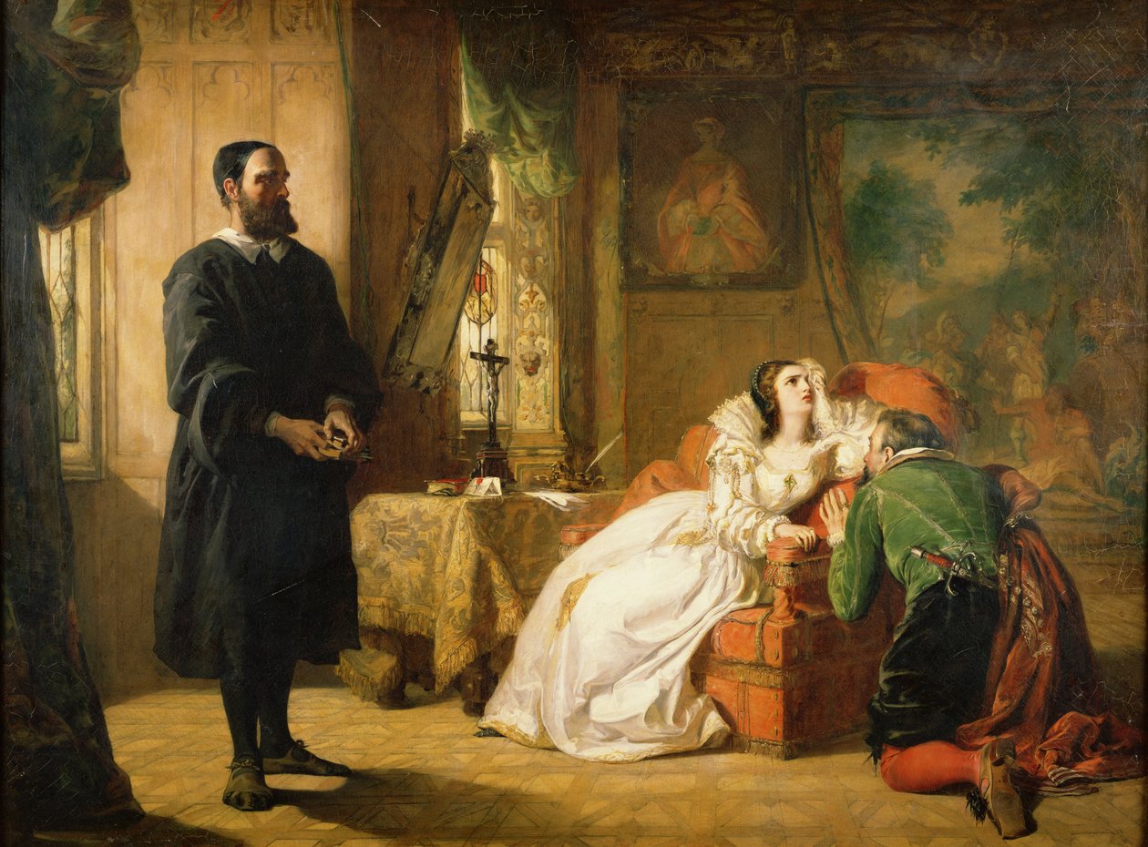 John Knox (1512-72) Kárající Marii, skotskou královnu (1542-87), polovina 19. od William Powell Frith