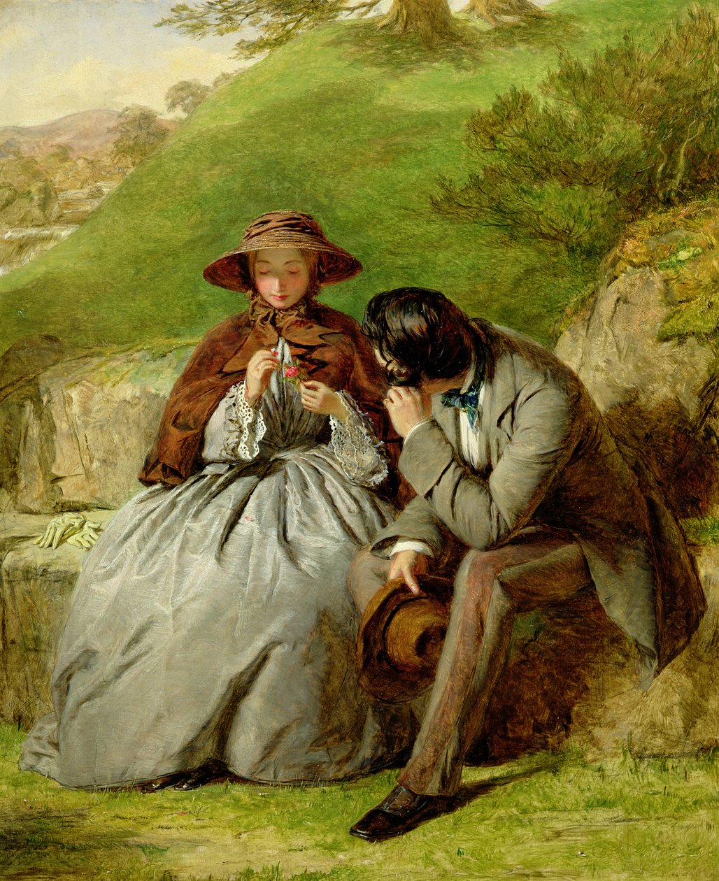 Milenci, 1855 od William Powell Frith