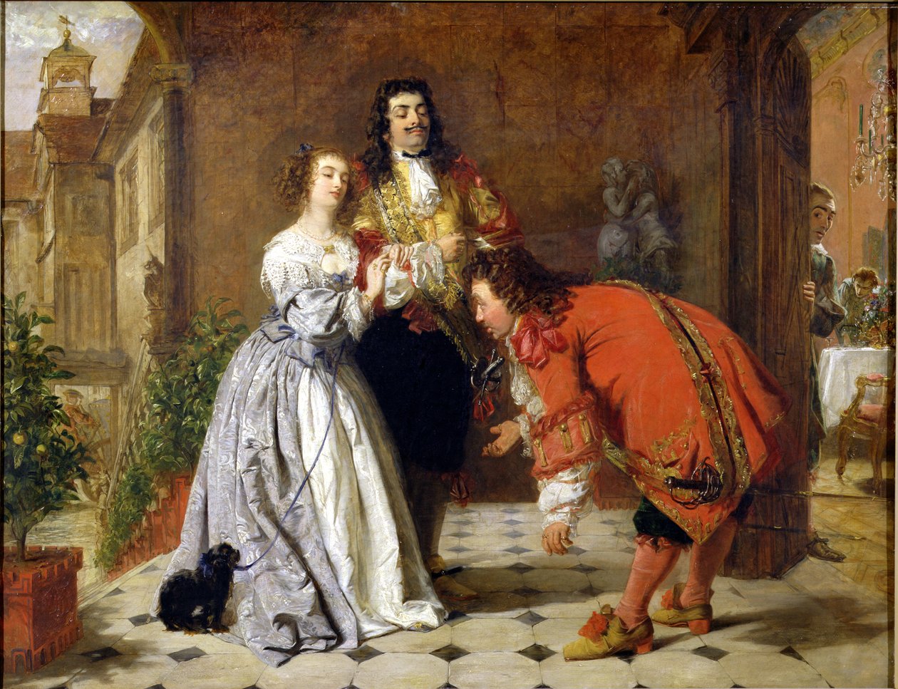 Scéna z Moliérova „Případného gentlemana“, 1848 od William Powell Frith