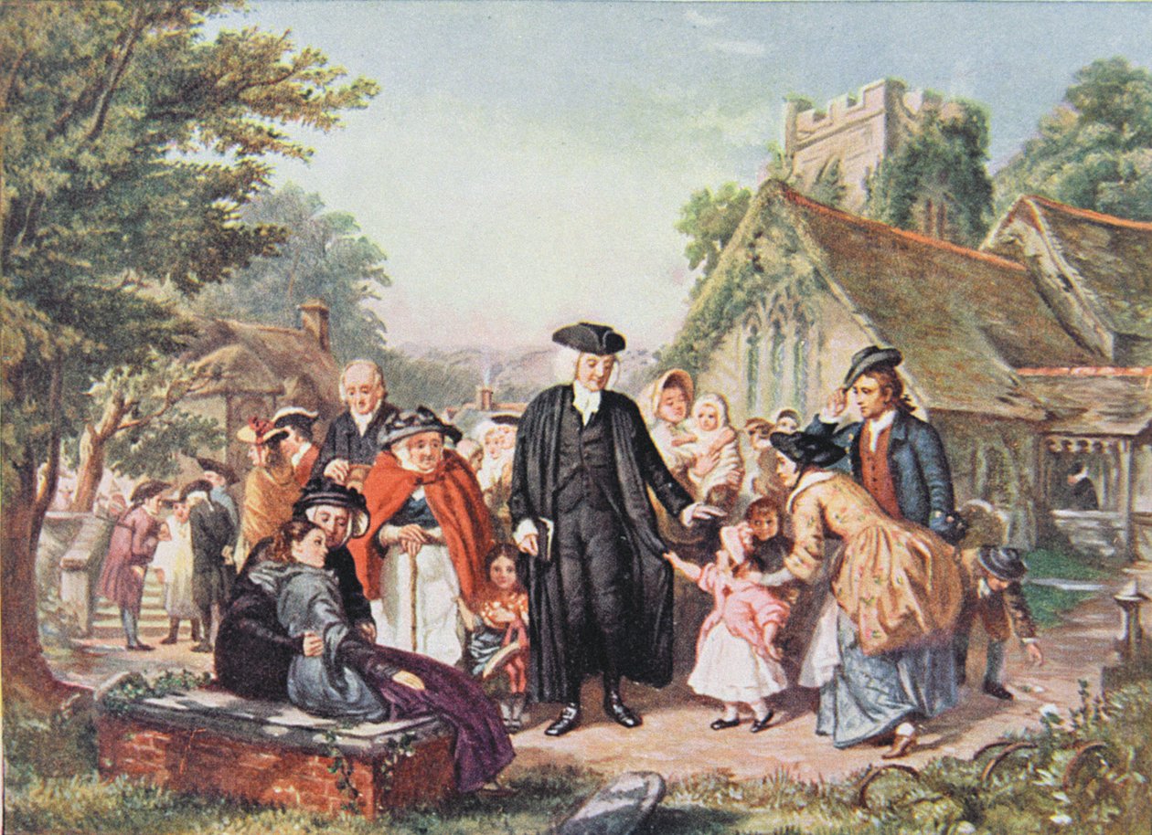 Vesnický duchovní, ilustrace z knihy "Lives of Great Men Told by Great Men", kterou vydal Richard Wilson, cca 20. léta 20. století. od William Powell Frith