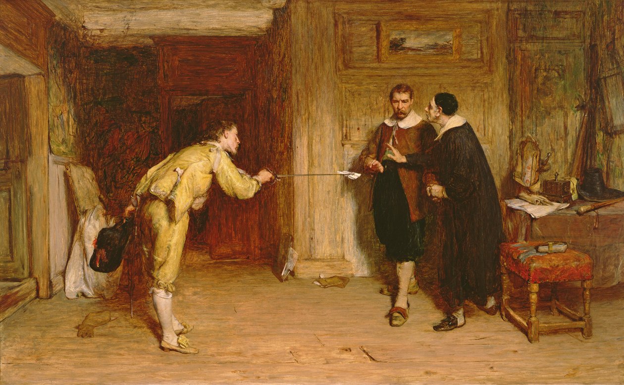 Výzva: Puritánský zápas mezi ctí a svědomím, 1864 od William Quiller Orchardson