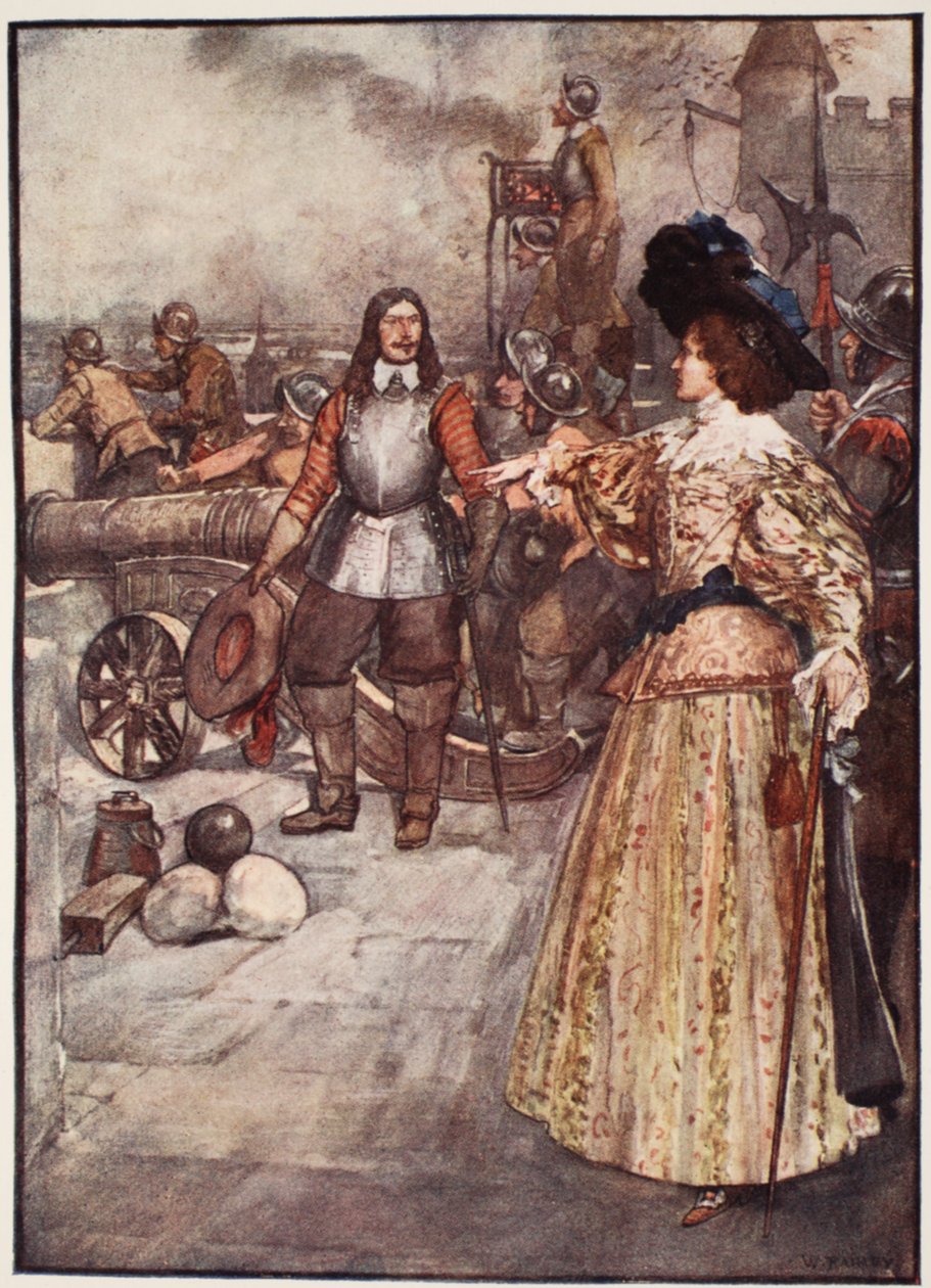 „Nařídila veliteli nabít dělo“ z „Příběhu Francie“ od Mary MacGregorové, 1920 (barevné lito) od William Rainey