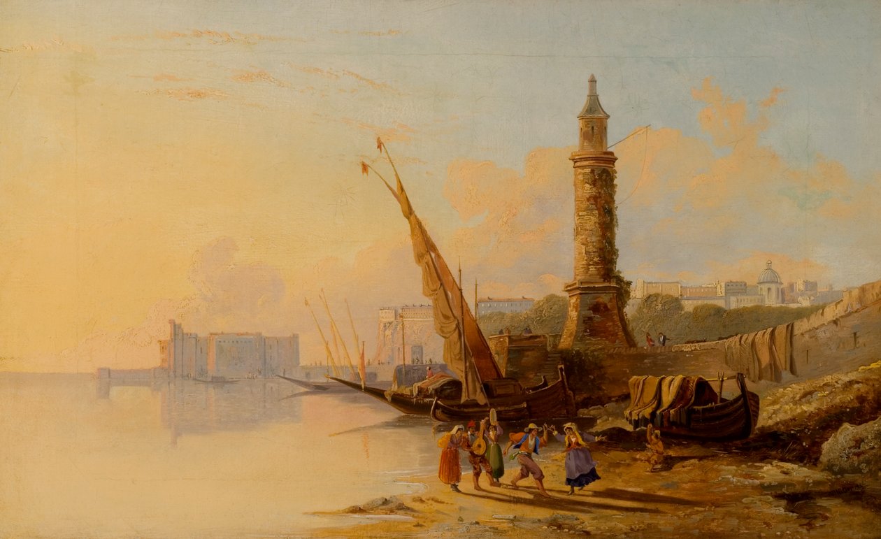 Scéna italského pobřeží od William Raymond Dommerson