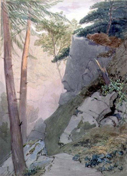 The Ravine (wc na papíře) od William Roxby Beverly