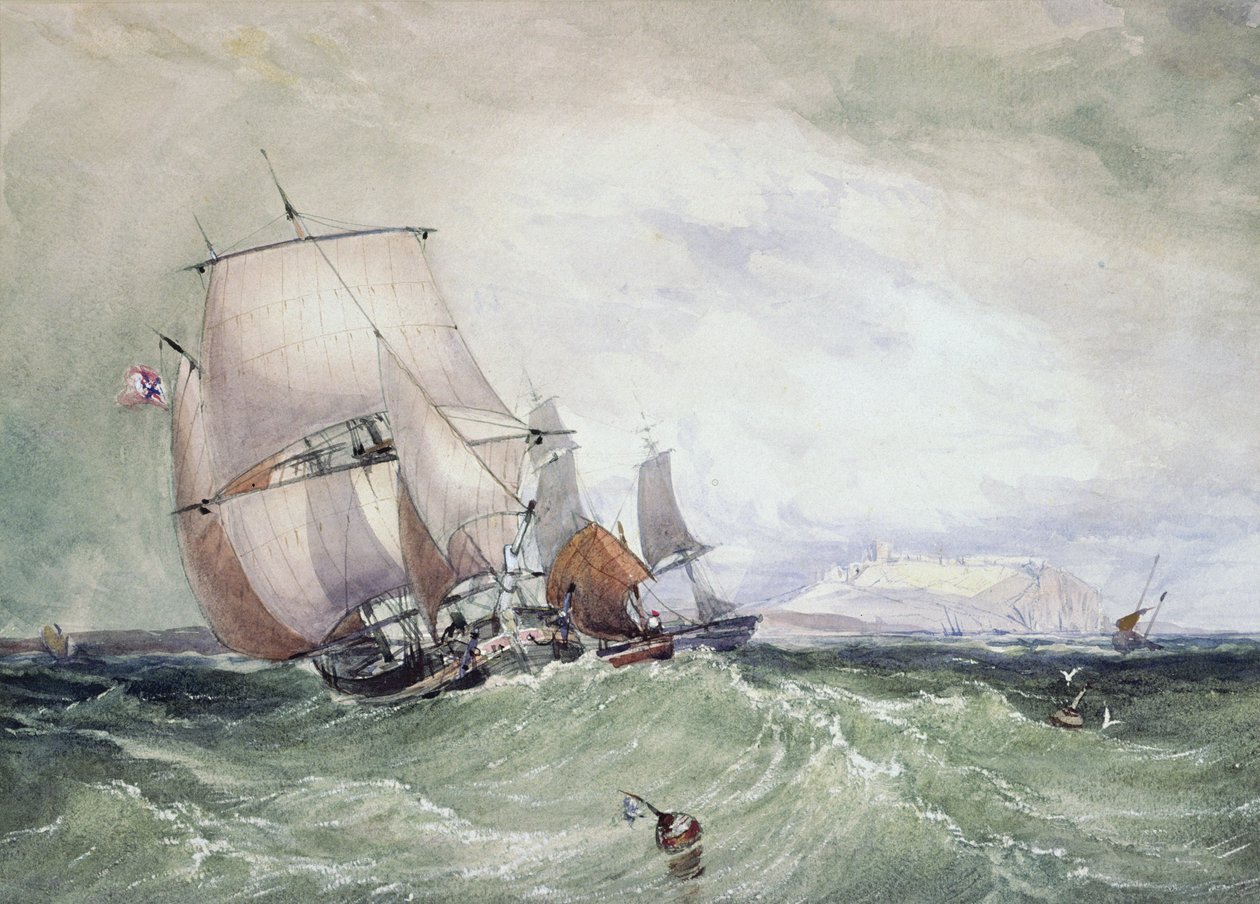 Pohled na Scarborough s Collier Brig od William Roxby Beverly