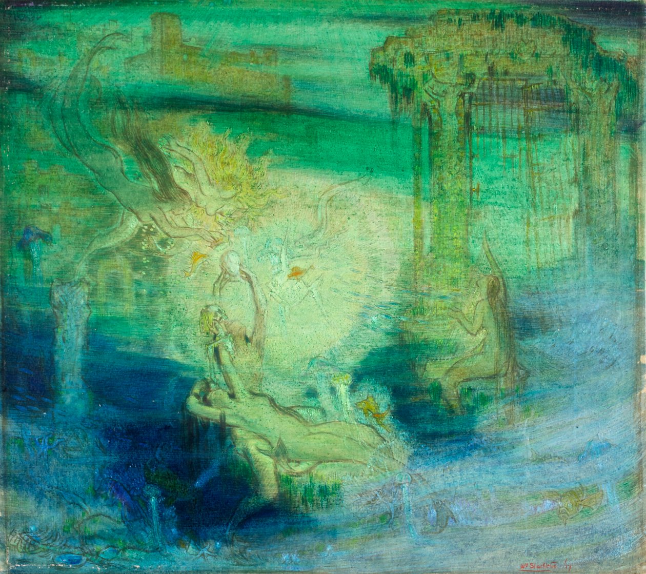 Město Zlatých bran (studie) 1919 od William Shackleton