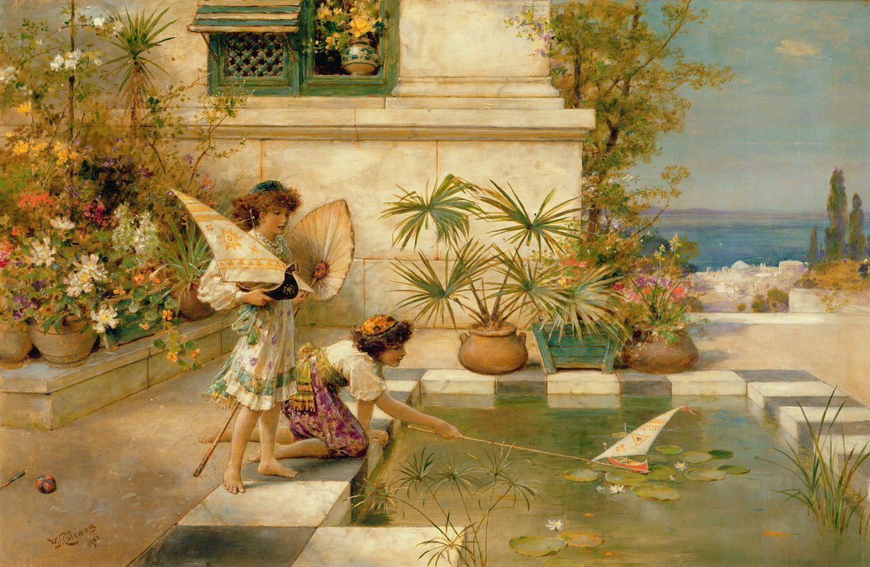 Děti si hrají s čluny, 1900 od William Stephen Coleman