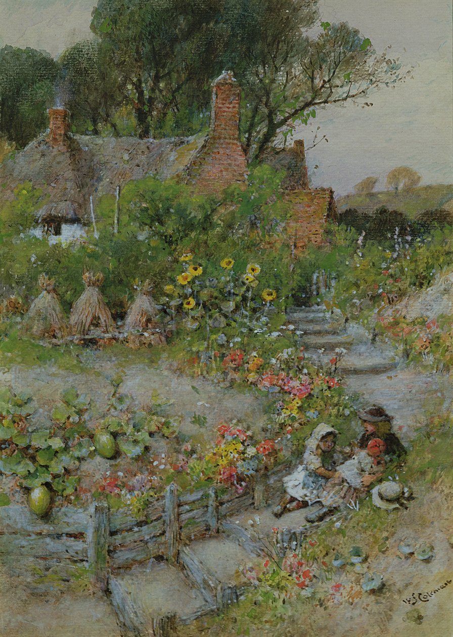 Chatová zahrada v létě (akvarel) od William Stephen Coleman
