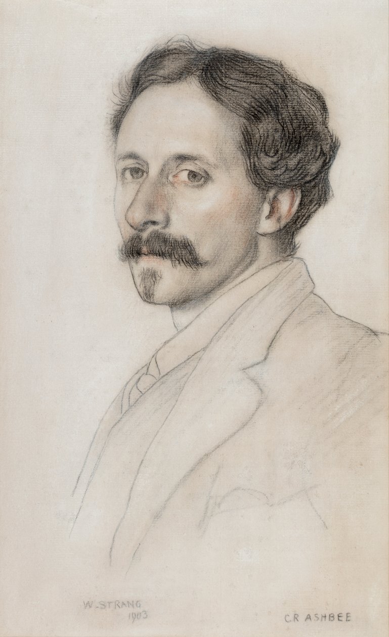 Portrét Charlese Roberta Ashbee (1863-1942) 1903 (uhlí a křída) od William Strang