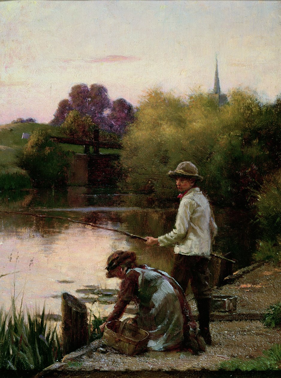 A Bit of a Tangle, River Severn Lock, Nr. Worcester od William Teulon Blandford Fletcher