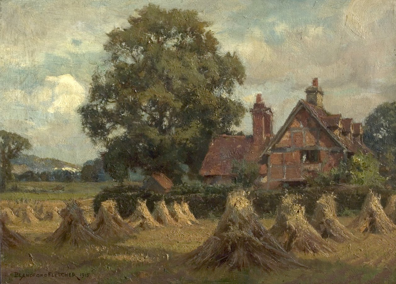 Lom Bletchworth, při pohledu z Lower Lane Cottages, Dorking, Surrey, 1915 od William Teulon Blandford Fletcher