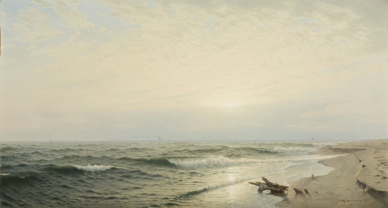 Pláž u Long Branch: Východ slunce, 1872 od William Trost Richards