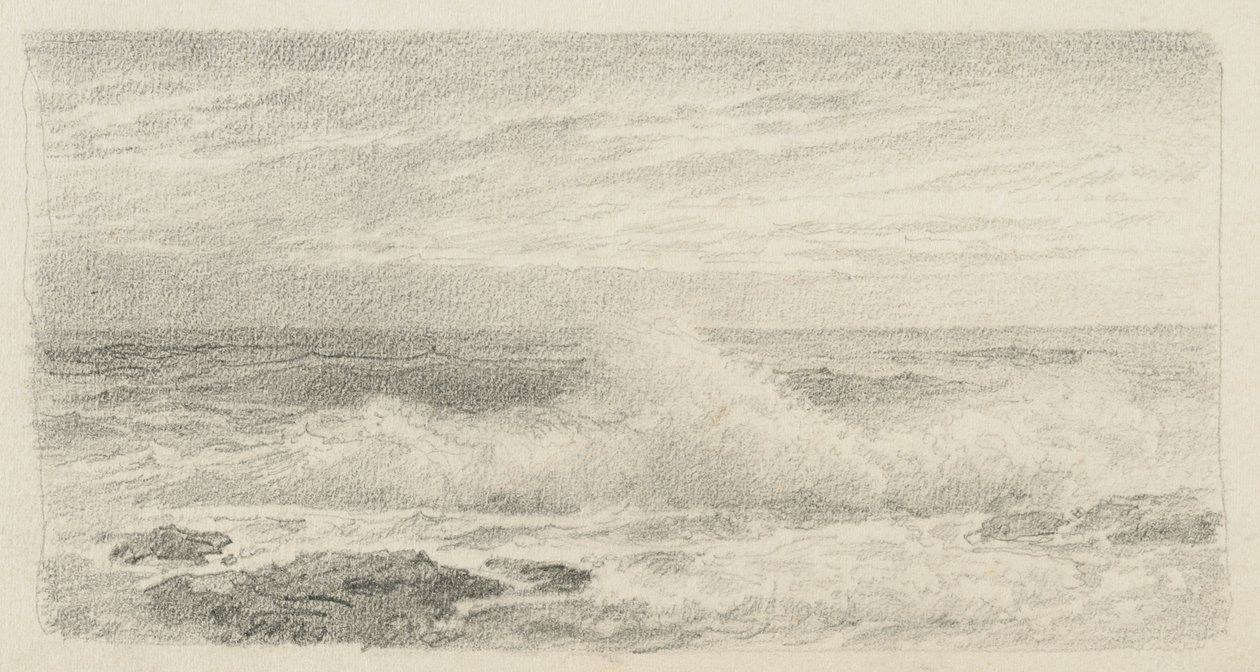 Přímořská krajina se sprejem, 1900-05 (grafit na lesklém papíru) od William Trost Richards