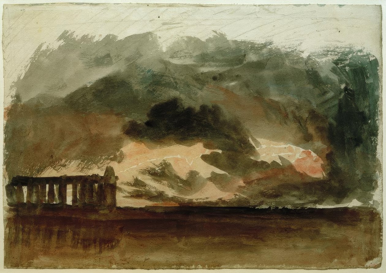 Paestum v bouřce od Joseph Mallord William Turner