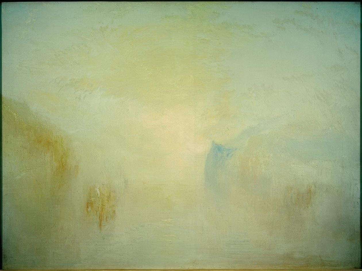 Východ slunce s lodí mezi mysy od Joseph Mallord William Turner