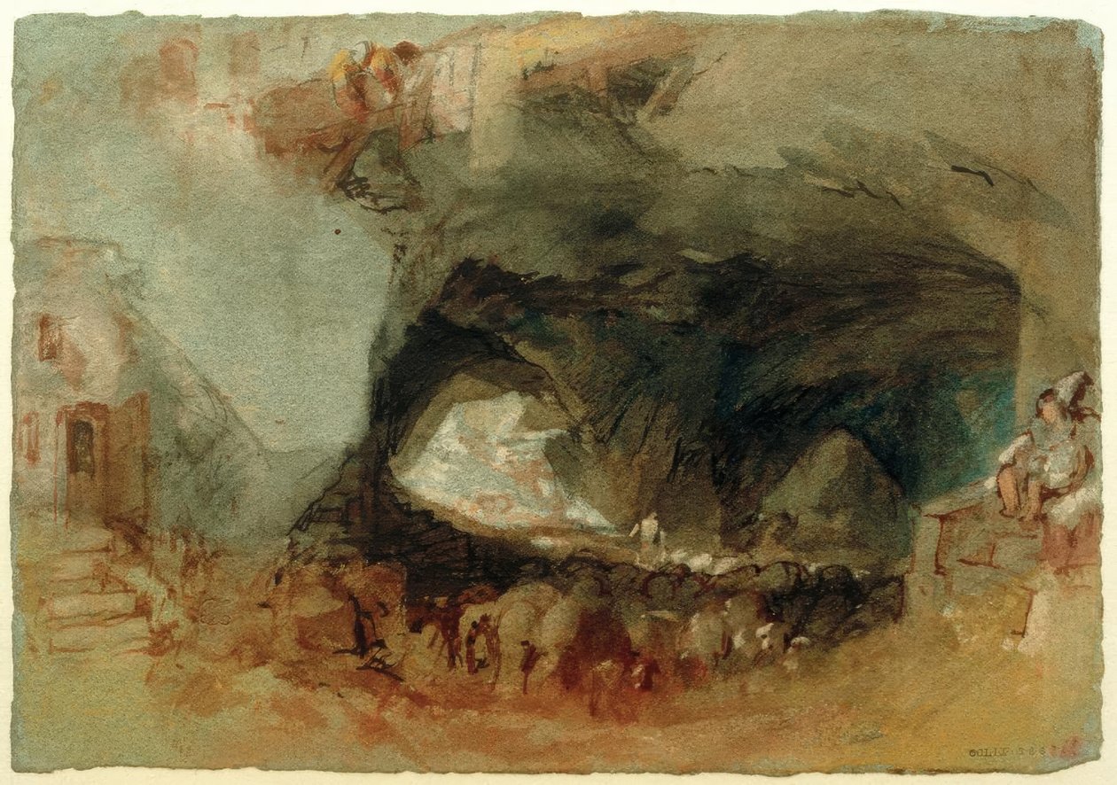 Interiér jeskyně poblíž Saumuru od Joseph Mallord William Turner