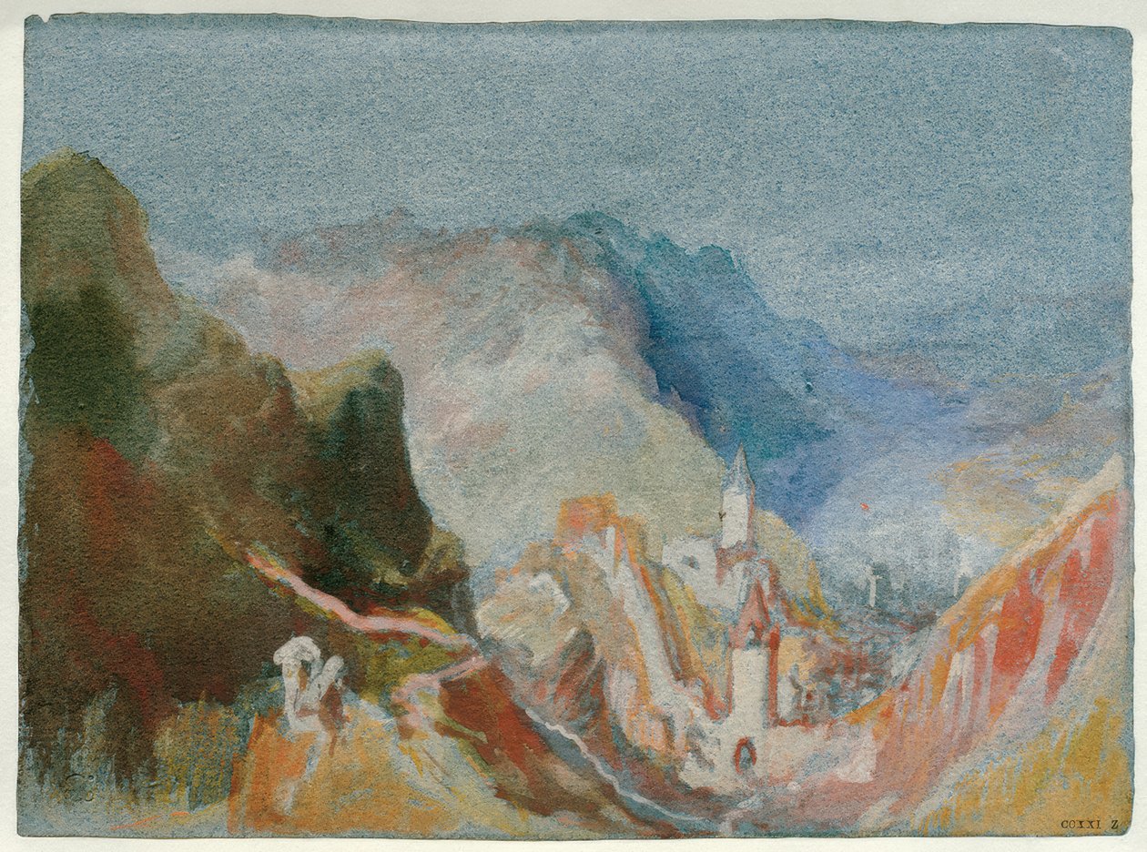 Trarbach při pohledu z Grevenburgu od Joseph Mallord William Turner