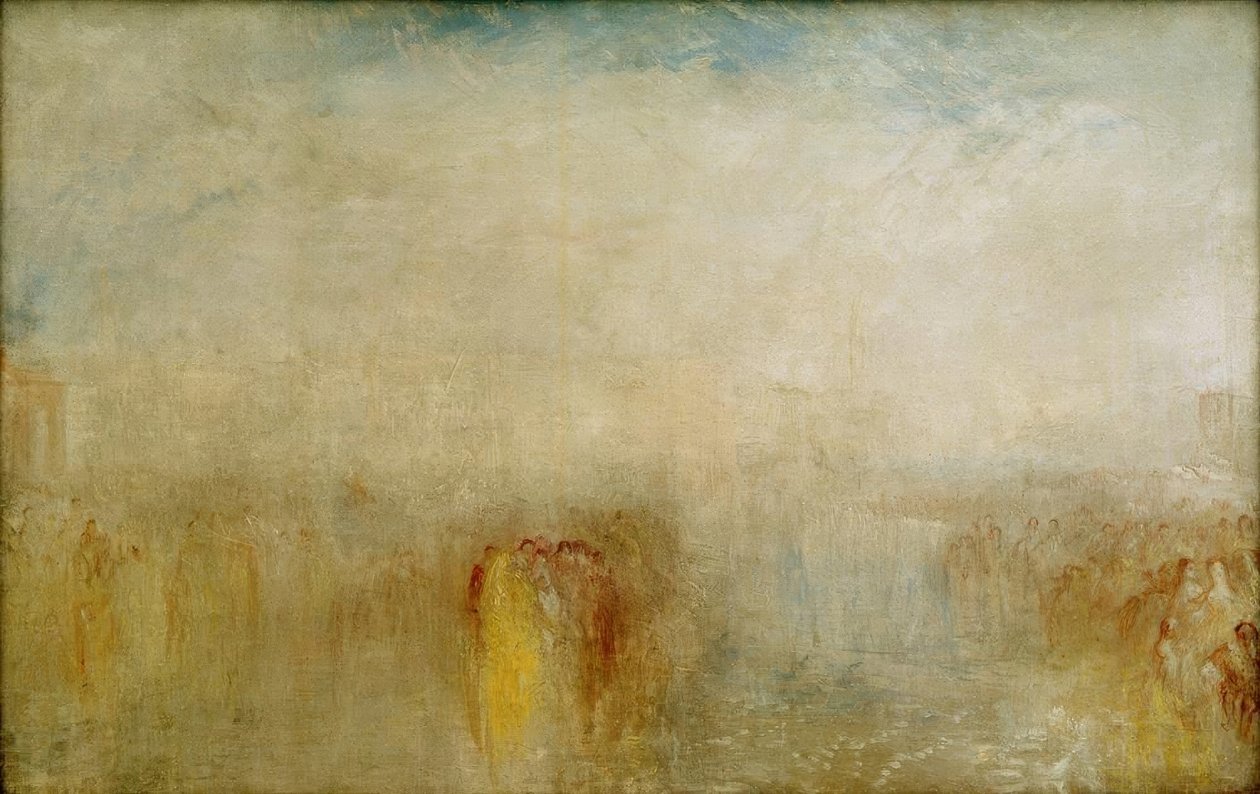 Benátský festival: Pohled na Bacino se zapnutou Doganou od Joseph Mallord William Turner