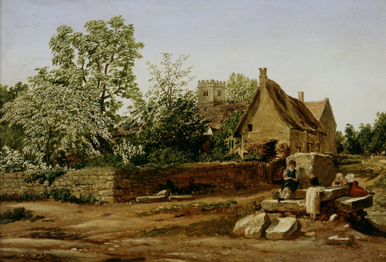Pohled na Marston, poblíž Oxfordu (olej na mlýnské desce) od Joseph Mallord William Turner