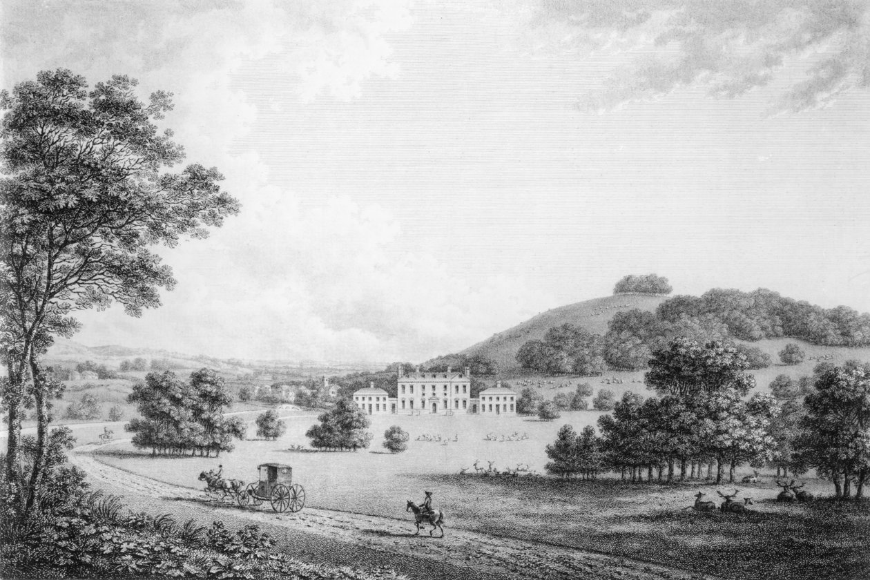Godmersham Park, Kent, sídlo Thomase Knighta Esq., hospoda. v roce 1785 od William Watts