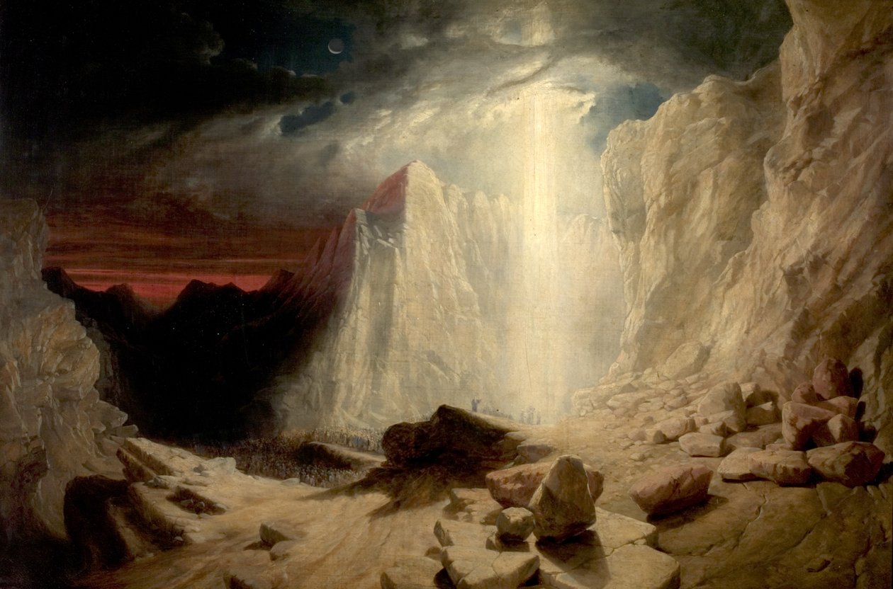 Izraelité vedeni v noci Ohnivým sloupem, kolem roku 1845 od William West