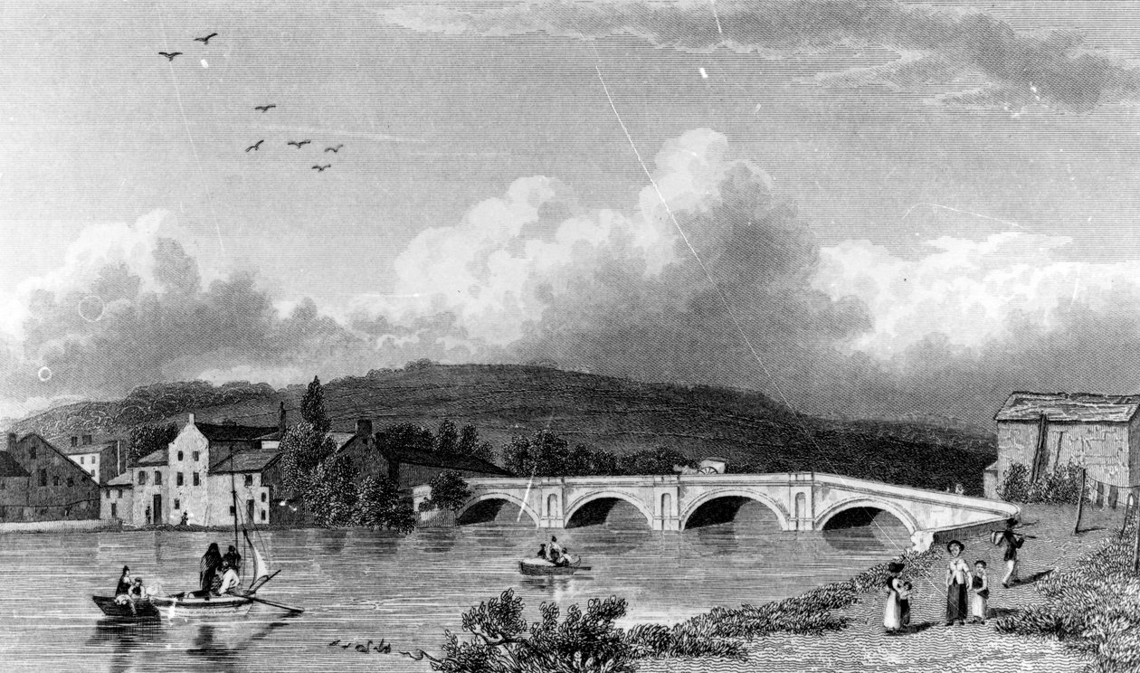 Strammongate Bridge, Kendal, vyryl E. Finden, 1830 od William Westall