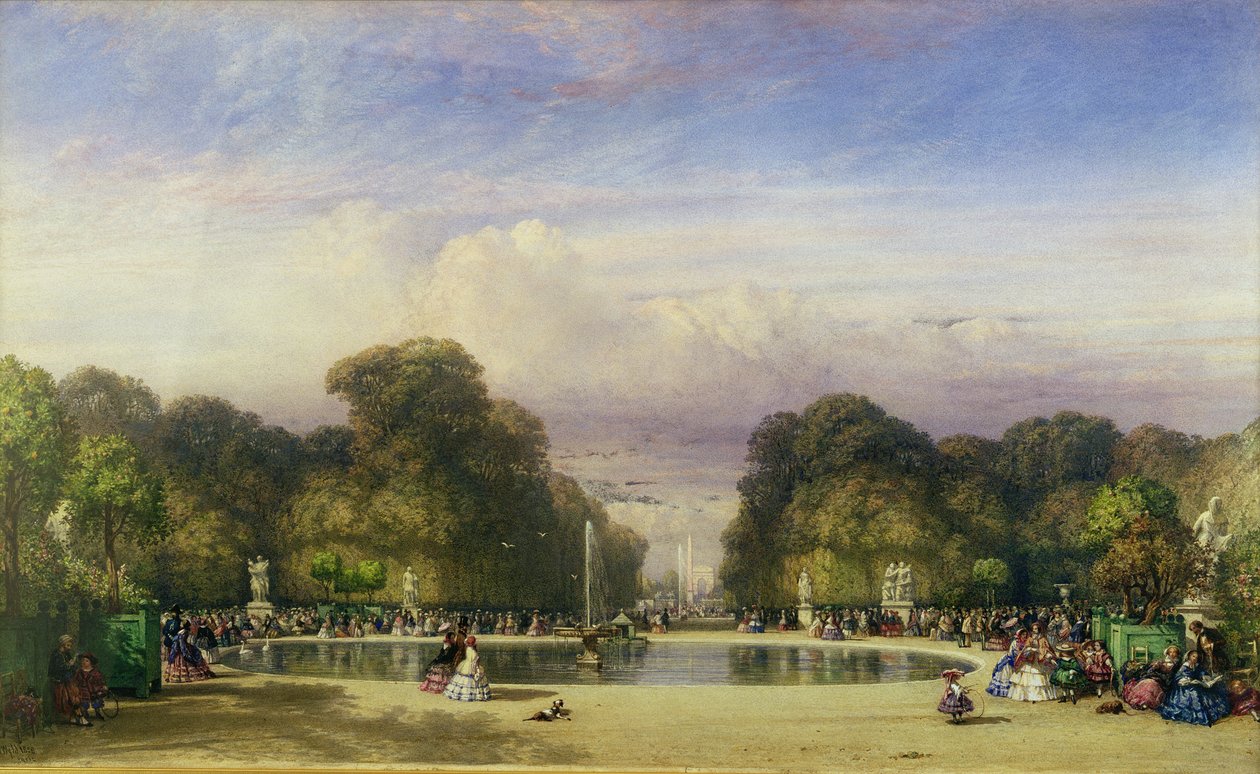 Tuilerijské zahrady s Vítězným obloukem v dálce, 1858 od William Wyld