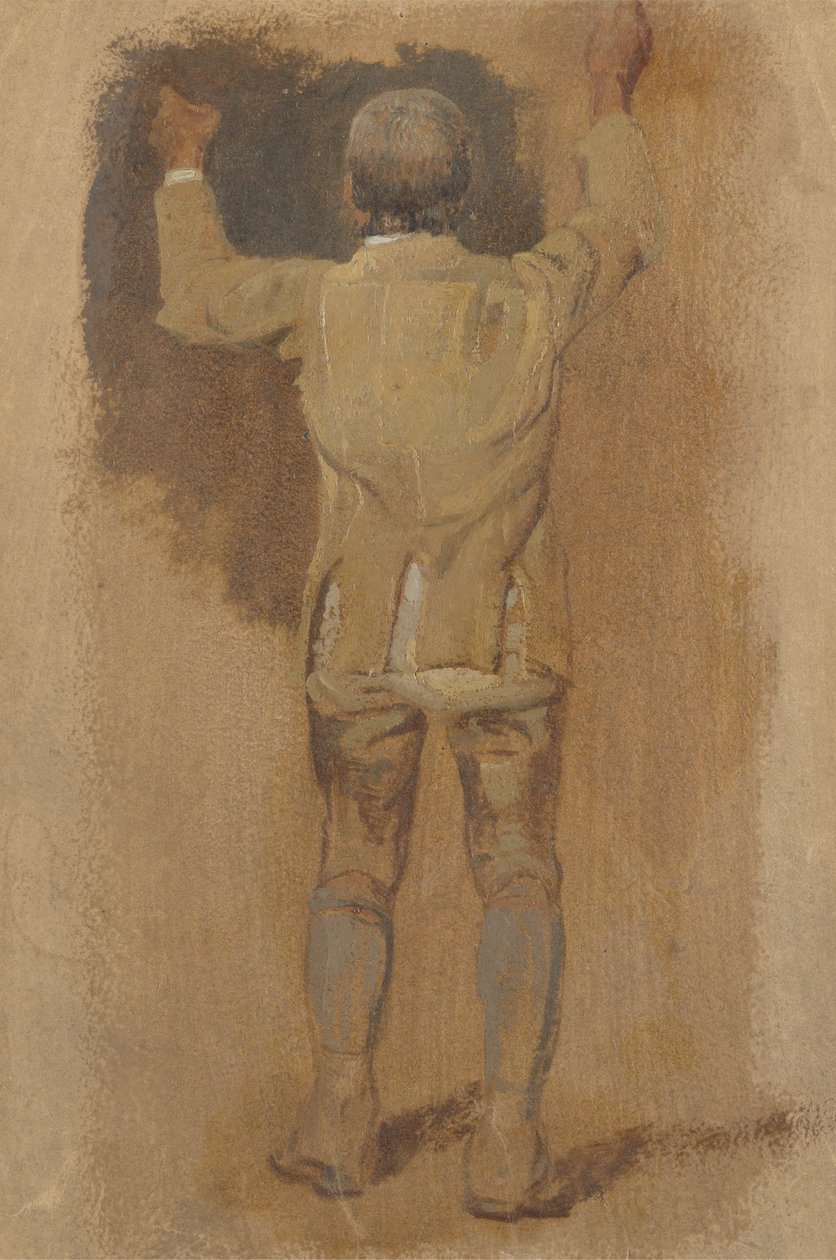Study of a Groom, viděno zezadu, 1857 (olej na hnědém papíře) od William Havell