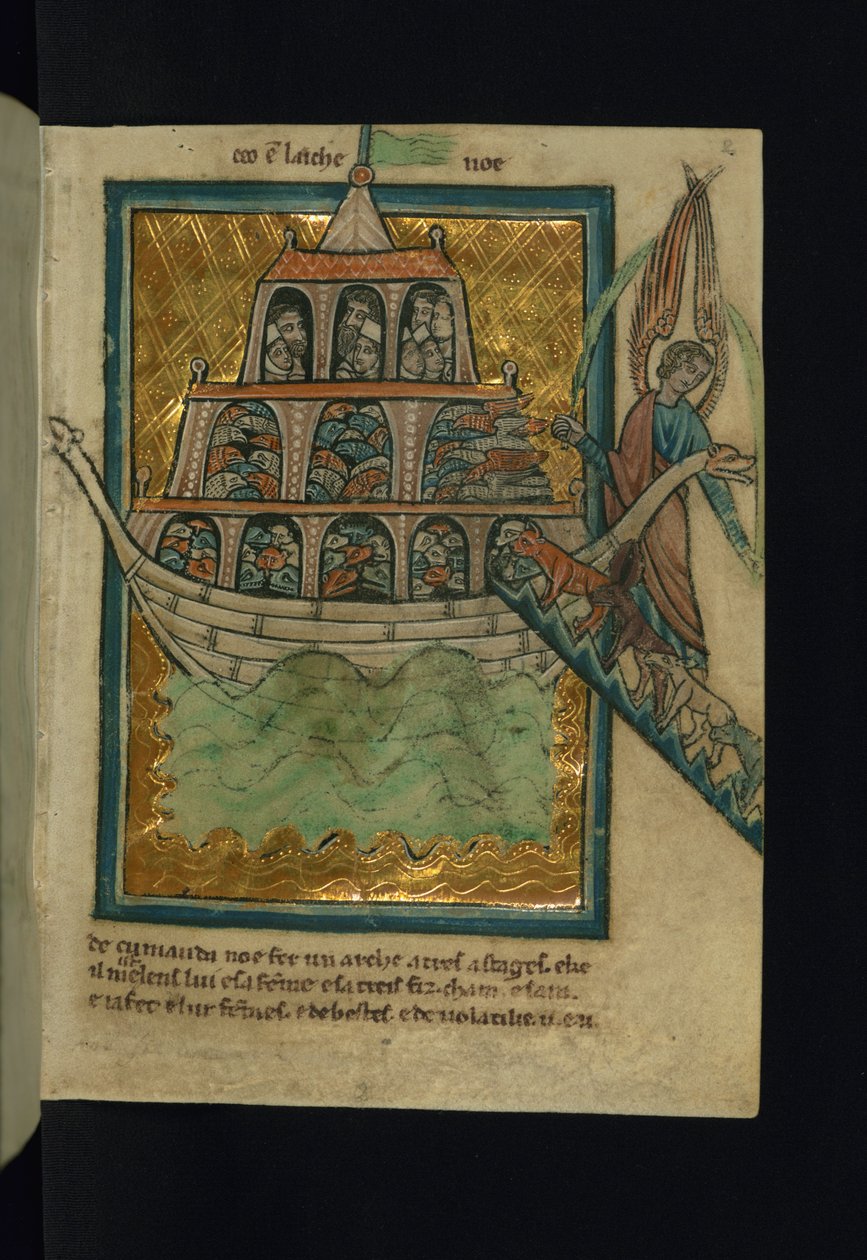 Zvířata vstupují do Noemovy archy (Genesis 6: 13-7: 16) od William de Brailes  