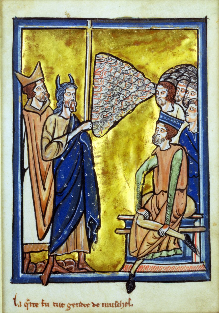 Čtvrtá egyptská rána, z knihy Bible Pictures, c.1250 od William de Brailes  