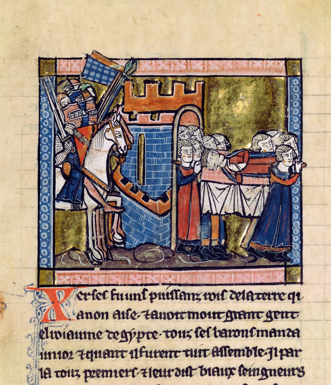 Fr.2630 f.102 Občané Edessy vzdávají hold Baldwinovi II., z Estoire d