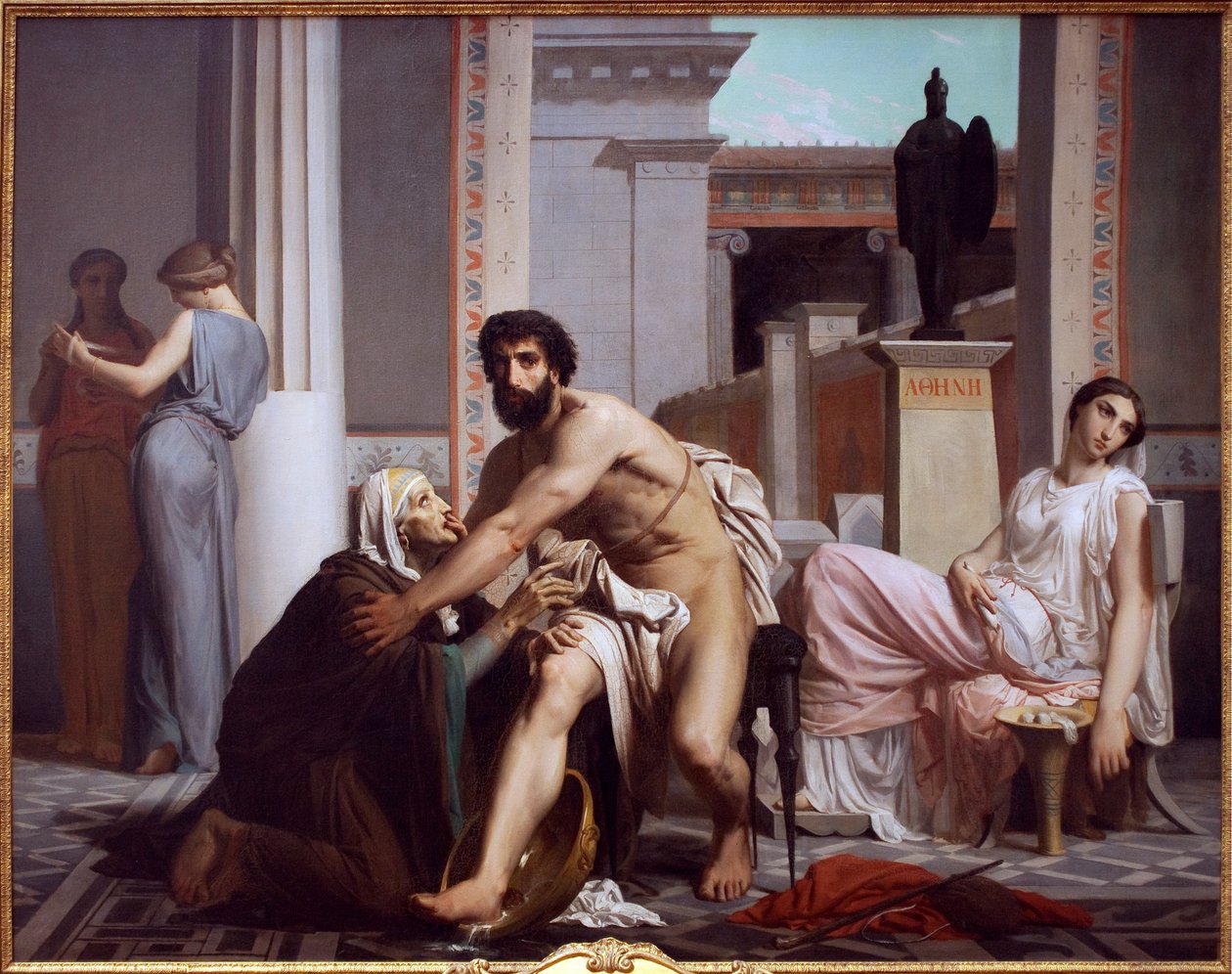 Odysseus rozpoznán jeho ošetřovatelkou Euryclee, 1848 od William Adolphe Bouguereau