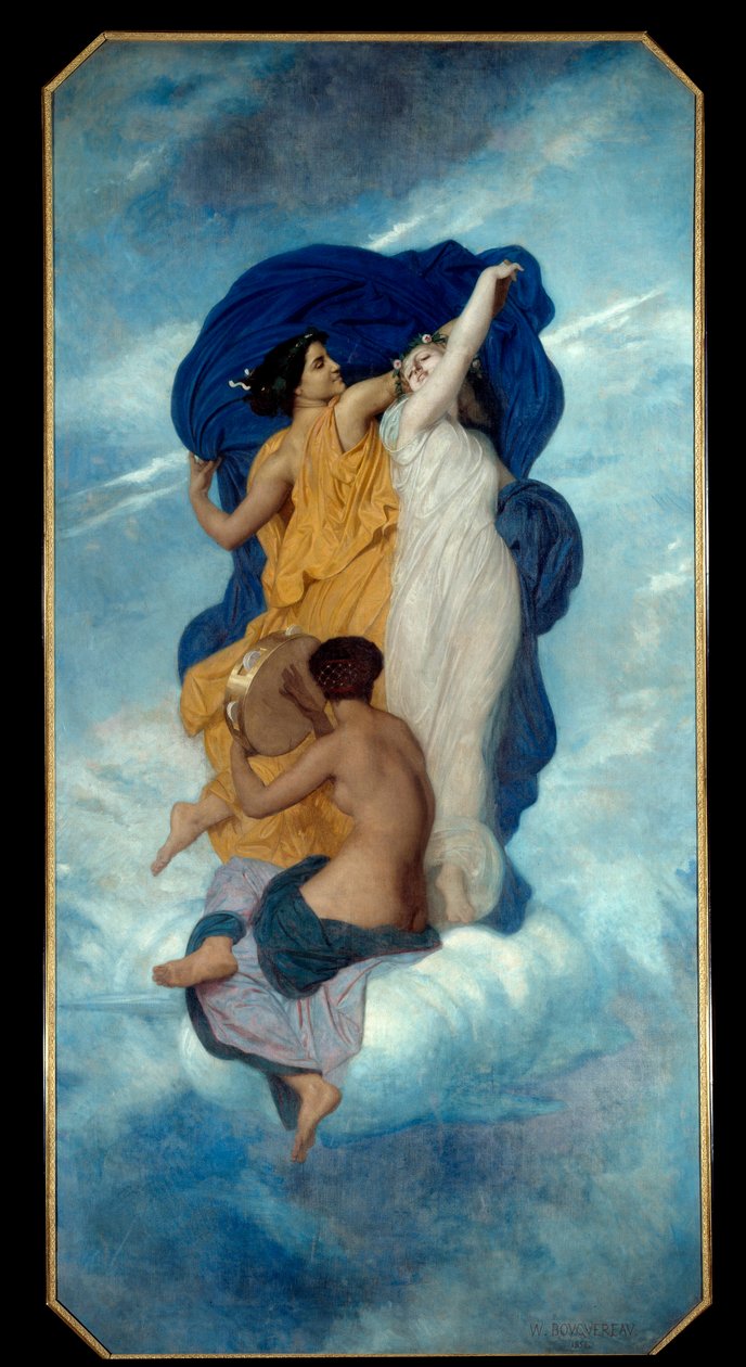 Taneční malba od Williama Adolphe Bouguereaua (1825-1905) 1856 Ne. 3,67x1,8 m Paříž, muzeum Orsay od William Adolphe Bouguereau