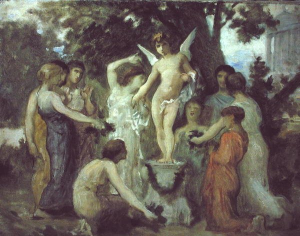 Nabídka Amorovi (olej na plátně) od William Adolphe Bouguereau