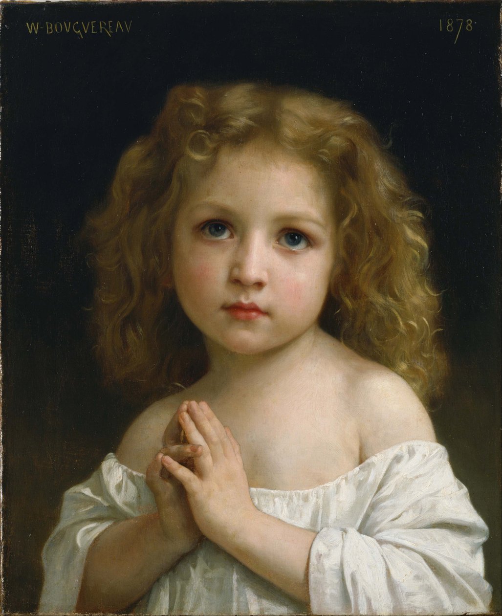 "Portrét malého děvčátka s rukama sepjatýma v modlitbě"" Obraz William-Adolphe Bouguereau (1825-1905) 1878 Národní muzeum západního umění, Tokio Japonsko od William Adolphe Bouguereau