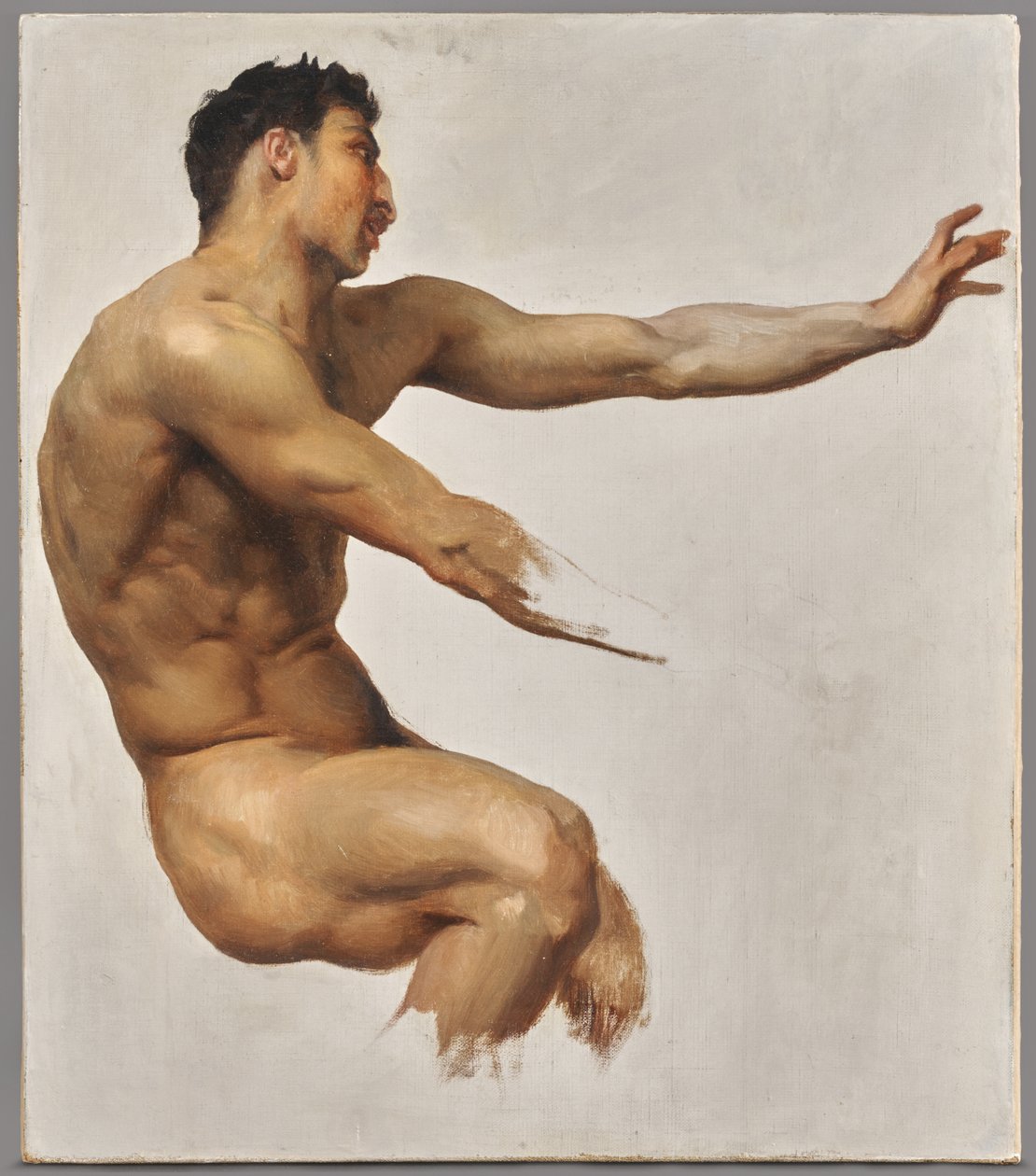 Studie satyra pro dílo „Nymfy a satyr“ od William-Adolphe Bouguereau