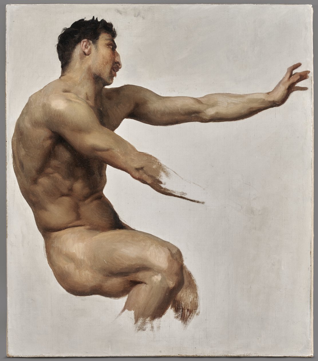 Studie Satyra pro Nymfy a Satyra, asi 1873 (olej na plátně) od William Adolphe Bouguereau