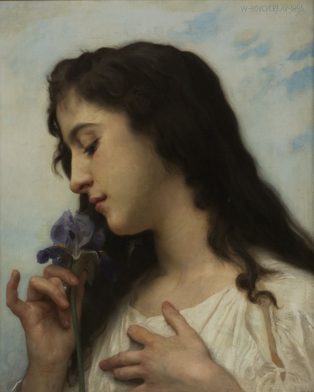 Žena s kosatcem od William-Adolphe Bouguereau