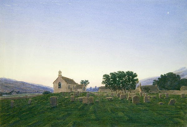 Svítání, kostel Kirk Newton, Northumberland (akvarel a tělová barva na papíře) od Joseph Mallord William Turner