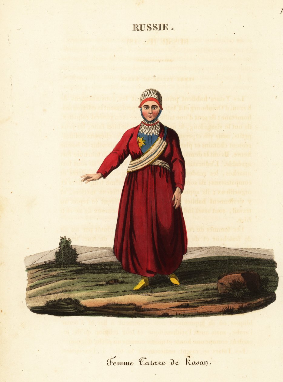Tatarská žena v čepici s kašpourem od William (after) Alexander