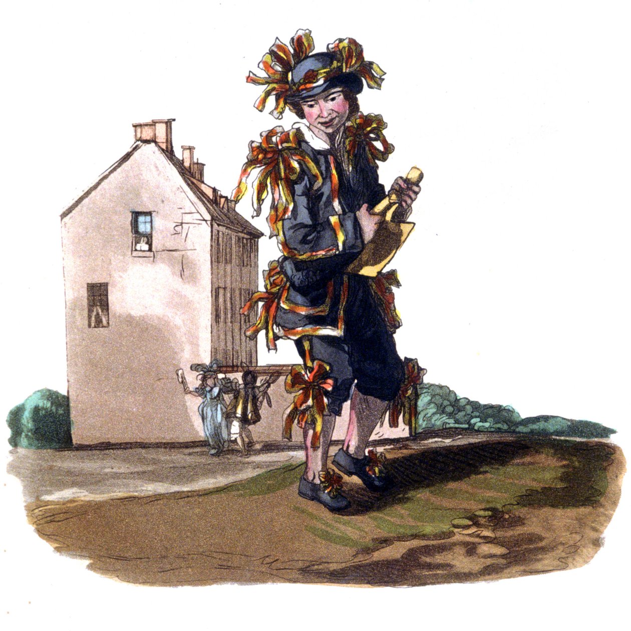 Nuohoojan poika vappupuvussa, n.1820 (kaiverrus) od William (after) Alexander